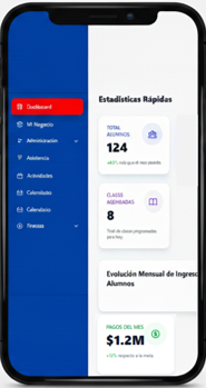 Panel de Gestión Deporte en celular