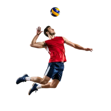 Jugador de vóleibol entrenando